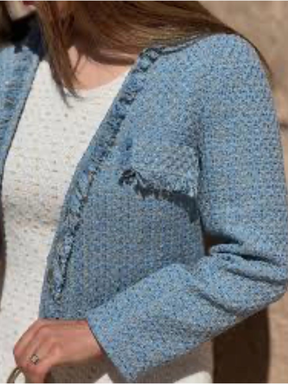 Michele Bleau | Textured Blue Tweed Blazer